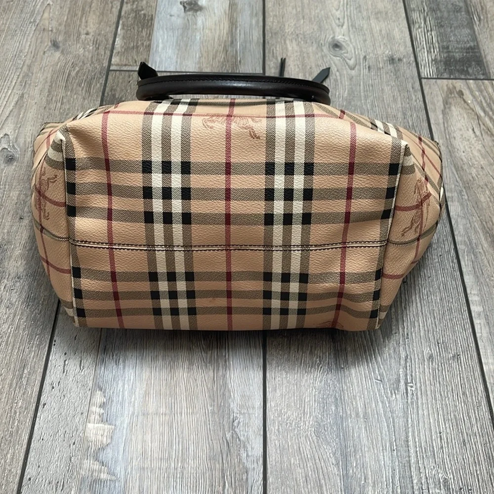 Authentic Burberry Plaid Haymarket Salisbury Tote Shoulder Bag Double Handle - Picture 4 of 17